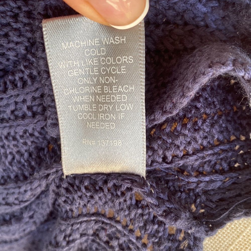NWT - Marled Sleeveless Crewneck Acrylic Knit Sweater in Navy Blue Size: XS - Picture 6 of 6